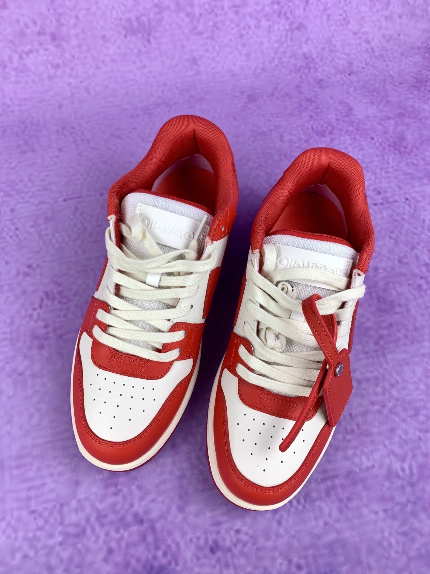 Off   Red and White Sneakers