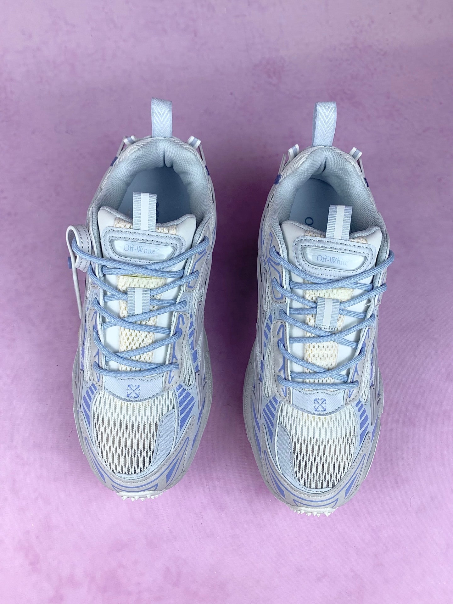 Off  White and Blue Arrow Sneakers